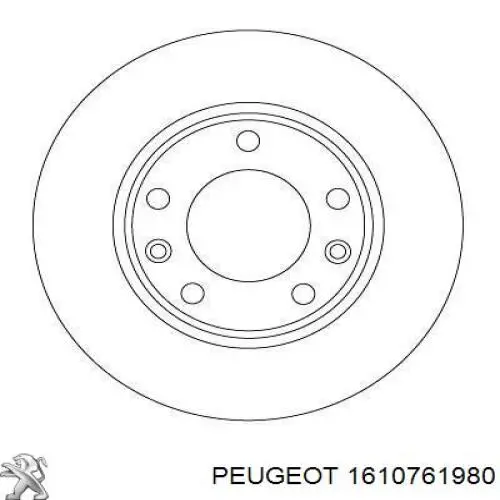 1610761980 Peugeot/Citroen Tarcza hamulcowa tylna