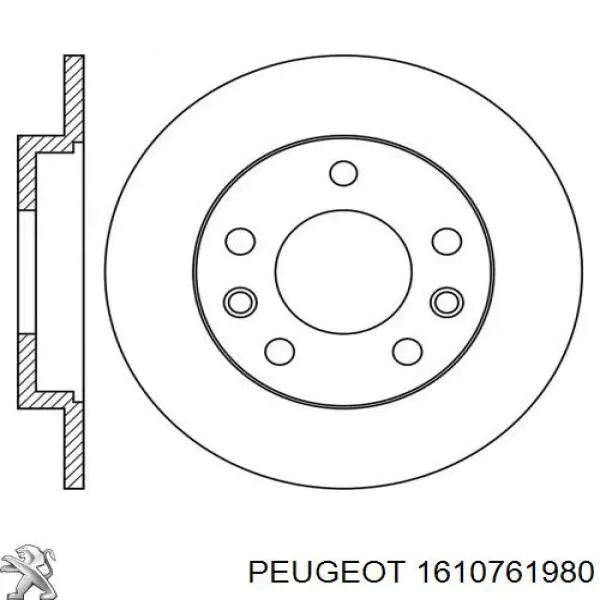 1610761980 Peugeot/Citroen Tarcza hamulcowa tylna