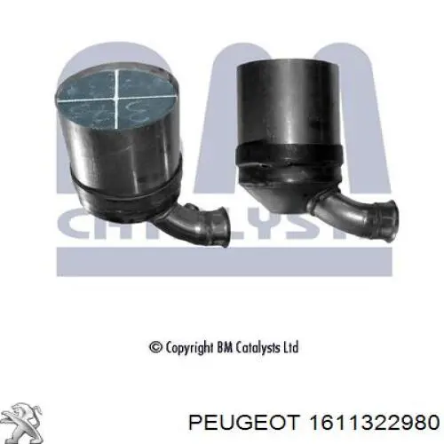 Do koszyka 1611322980 Peugeot/Citroen Filtr cząstek stałych układu wydechowego