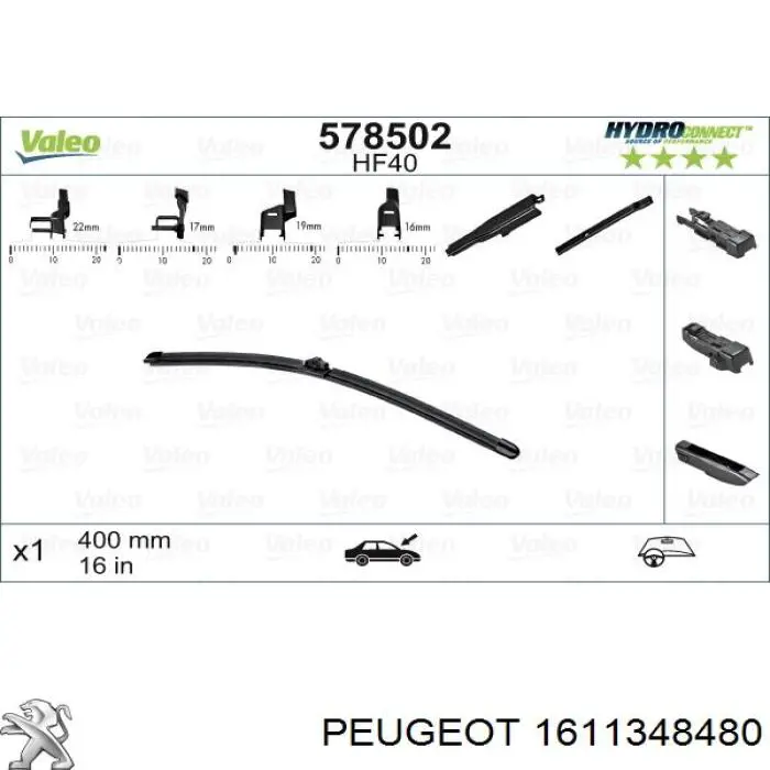 5911927 Fiat/Alfa/Lancia Pióro wycieraczki szyby przedniej, zestaw (2 szt.)