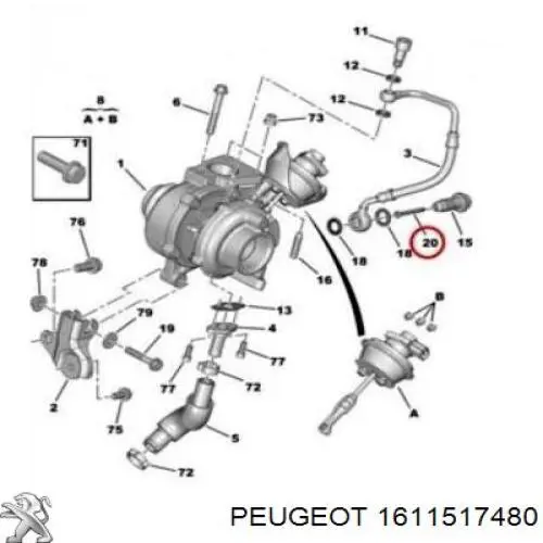 Filtr zasilania olejem turbinowym 1611517480 Peugeot/Citroen