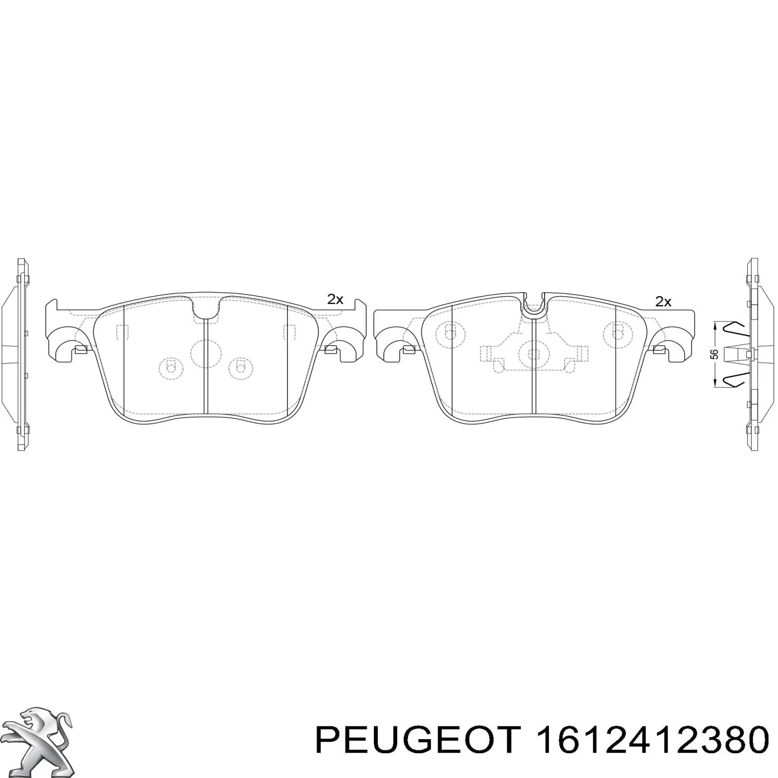 Klocki hamulcowe przednie tarczowe 1612412380 Peugeot/Citroen