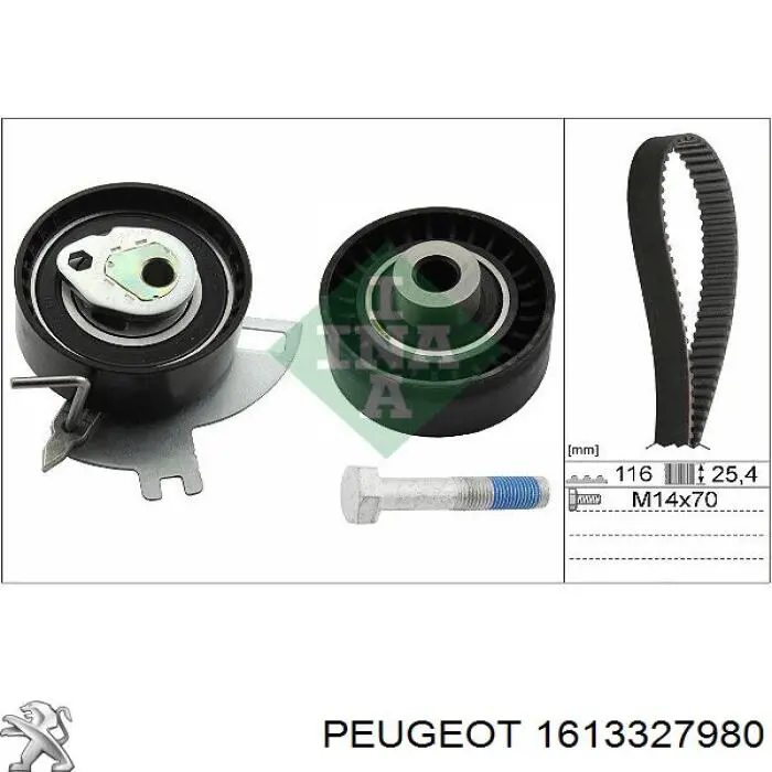 1613327980 Peugeot/Citroen Pasek rozrządu, zestaw