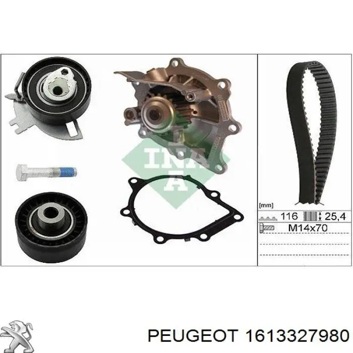 Pasek rozrządu, zestaw 1613327980 Peugeot/Citroen