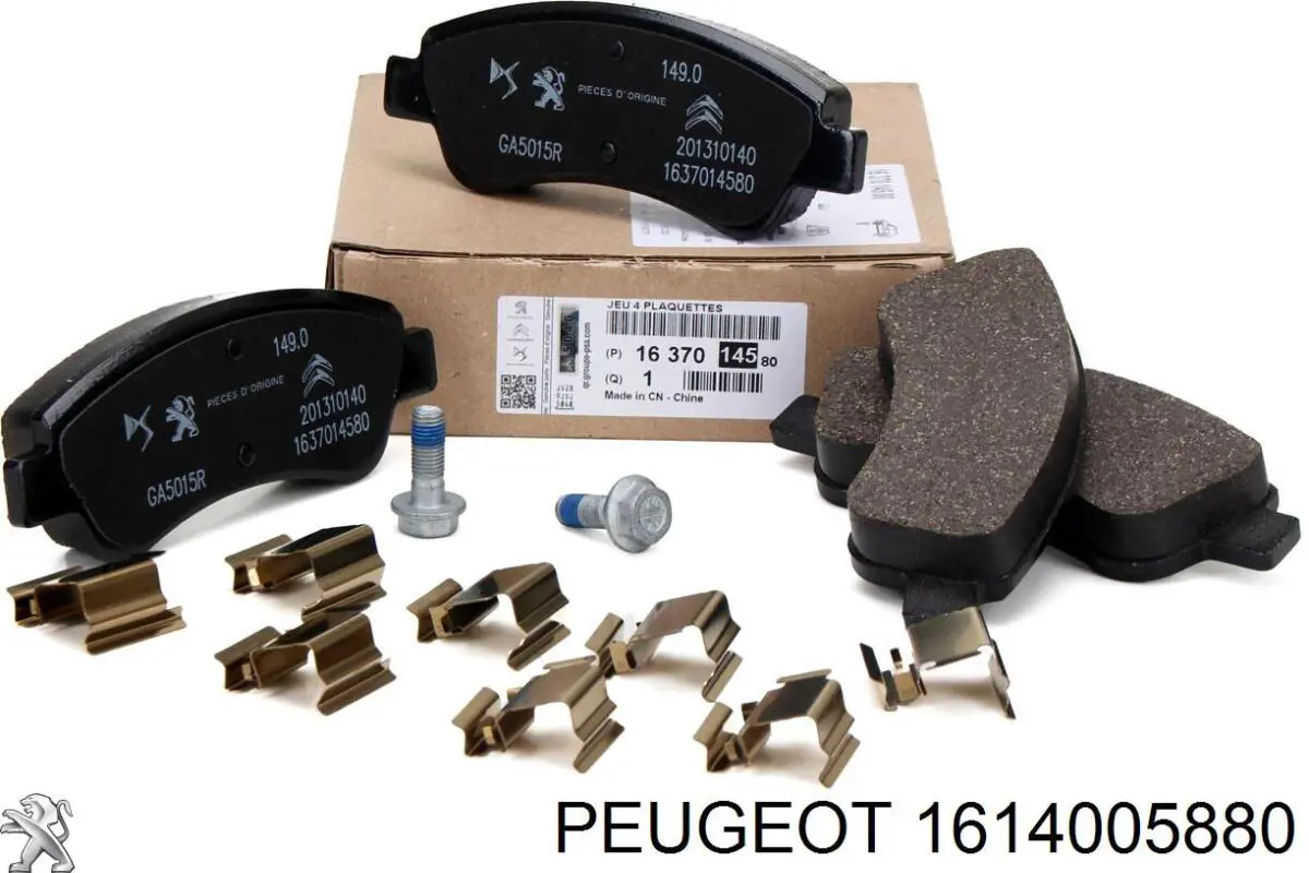 Do koszyka 1614005880 Peugeot/Citroen Klocki hamulcowe przednie tarczowe