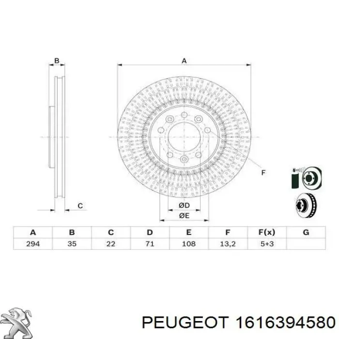 Do koszyka 1616394580 Peugeot/Citroen Tarcza hamulcowa tylna