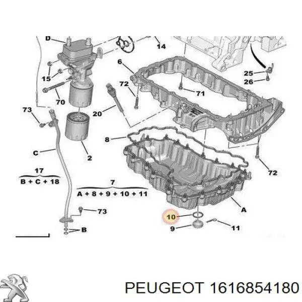 Uszczelka korka miski olejowej 1616854180 Peugeot/Citroen