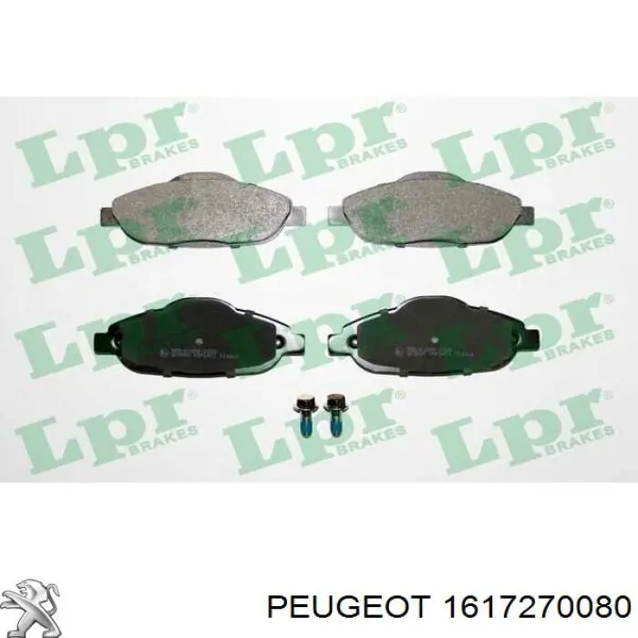 Do koszyka 1617270080 Peugeot/Citroen Klocki hamulcowe przednie tarczowe