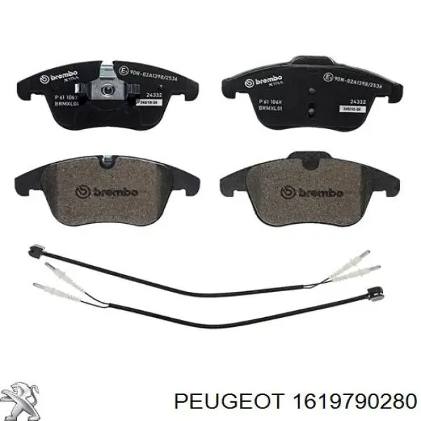 Do koszyka 1619790280 Peugeot/Citroen Klocki hamulcowe przednie tarczowe