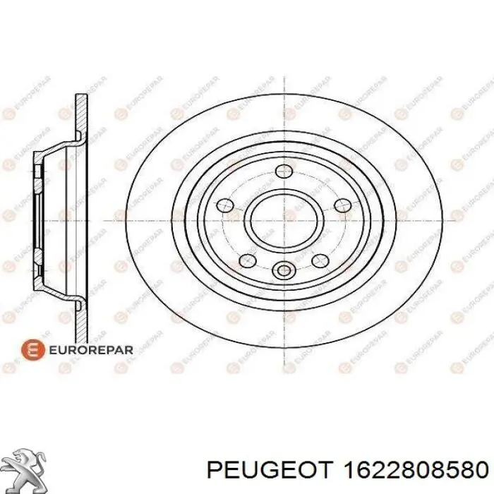 1622808580 Peugeot/Citroen tarcza hamulcowa przednia