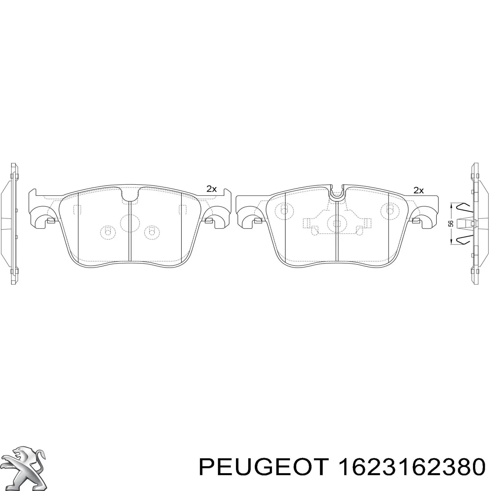 Klocki hamulcowe przednie tarczowe Peugeot/Citroen 1623162380