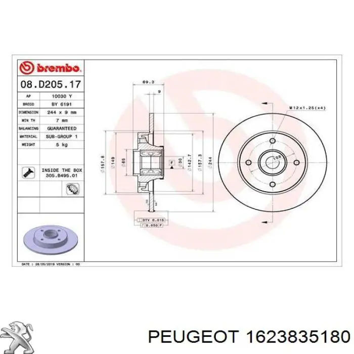 Tarcza hamulcowa tylna KF15963U SNR