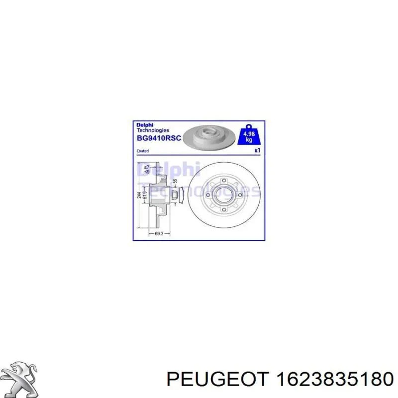 Tarcza hamulcowa tylna KF15963U SNR