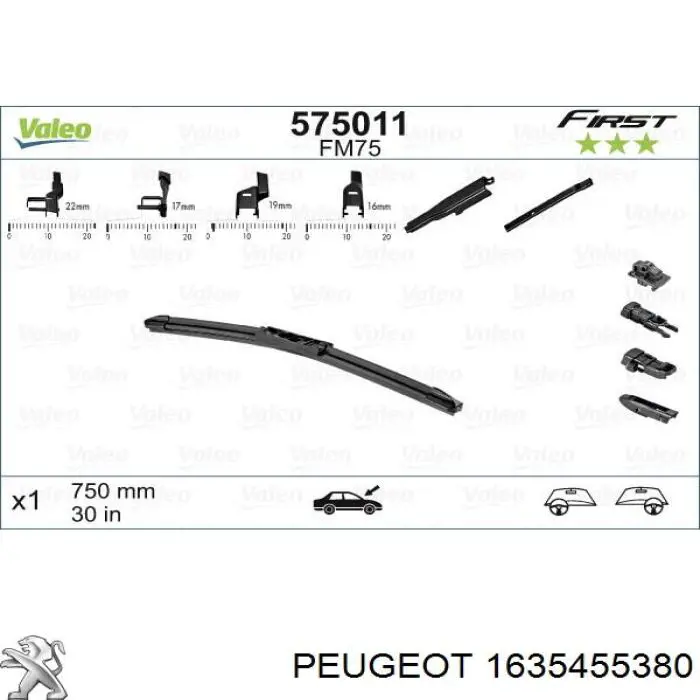 1635455380 Peugeot/Citroen Pióro wycieraczki szyby przedniej kierowcy