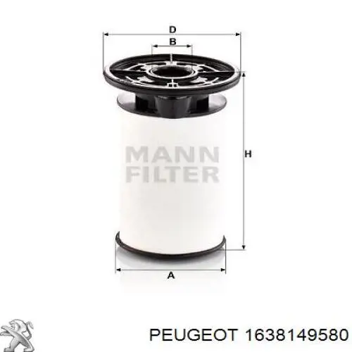 Filtr paliwa Peugeot/Citroen 1638149580 cena, od 25,80 USD