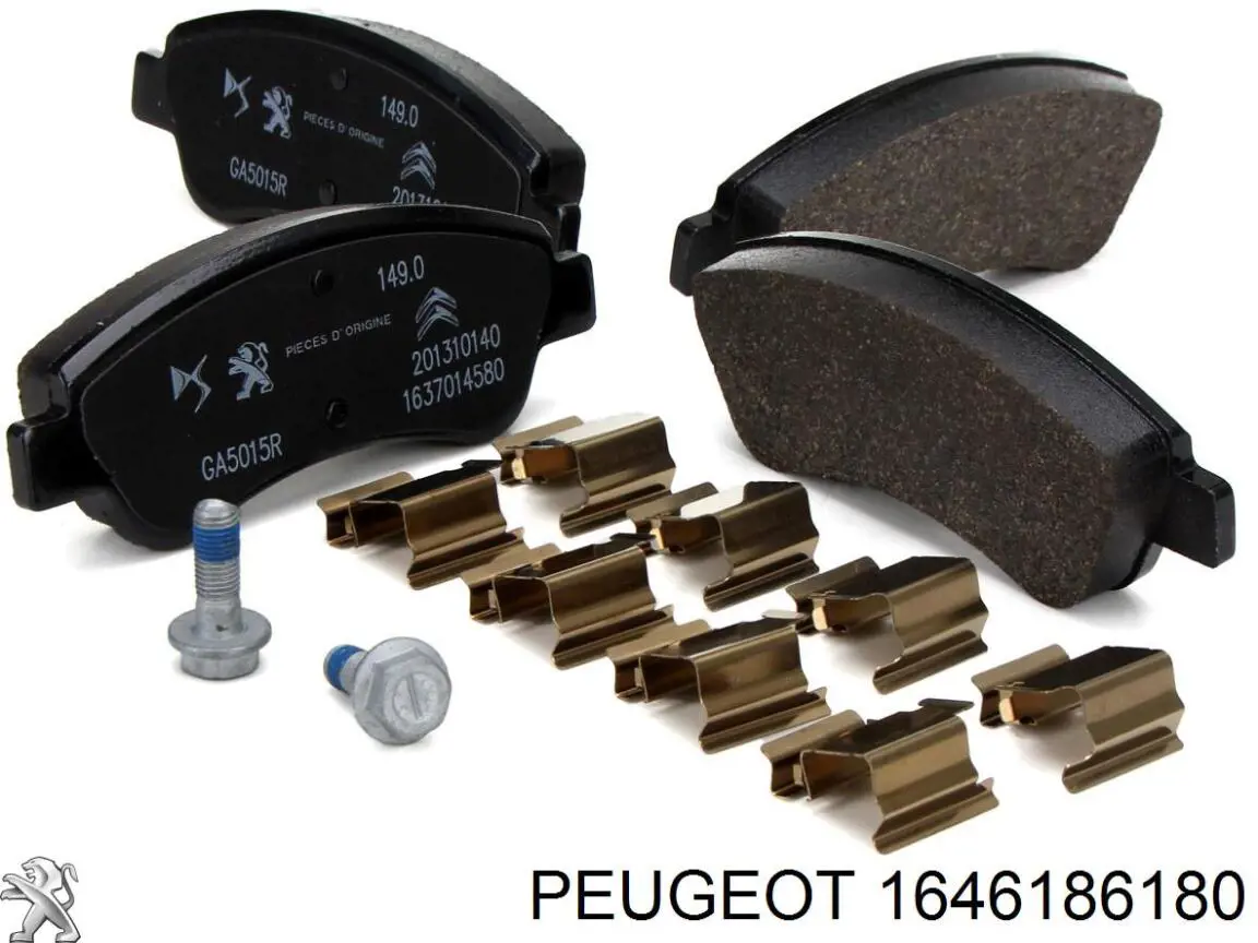 Do koszyka 1646186180 Peugeot/Citroen Klocki hamulcowe przednie tarczowe