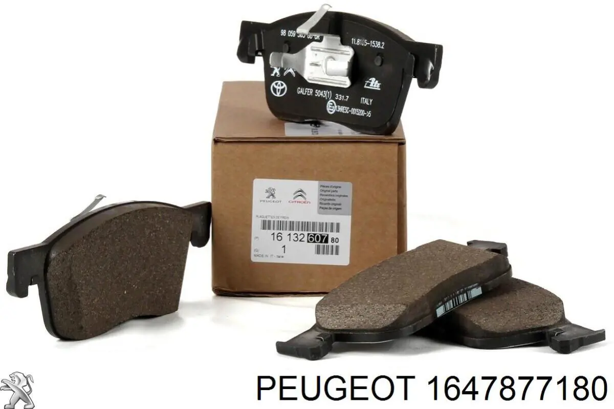 Klocki hamulcowe przednie tarczowe Peugeot/Citroen 1647877180