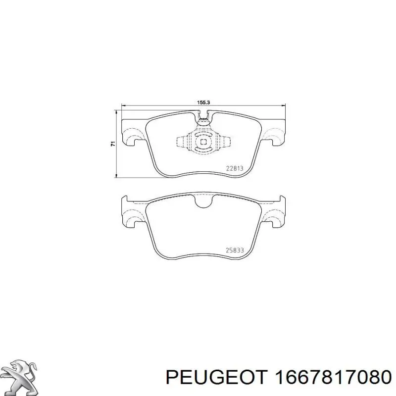 Do koszyka 1667817080 Peugeot/Citroen Klocki hamulcowe przednie tarczowe