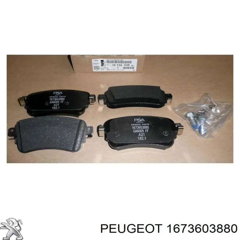 Okładziny (klocki) do hamulców tarczowych tylne Peugeot/Citroen 1673603880 cena, od 32,75 USD