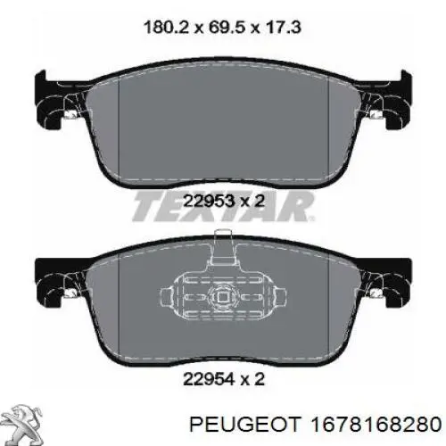 Klocki hamulcowe przednie tarczowe 1678168280 Peugeot/Citroen