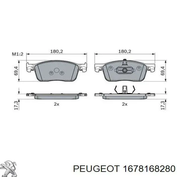1678168280 Peugeot/Citroen Klocki hamulcowe przednie tarczowe