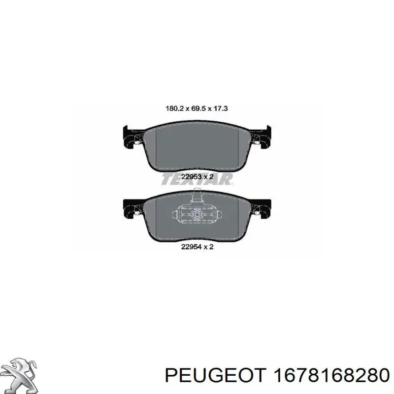 Klocki hamulcowe przednie tarczowe Peugeot/Citroen 1678168280 cena, od 42,81 USD