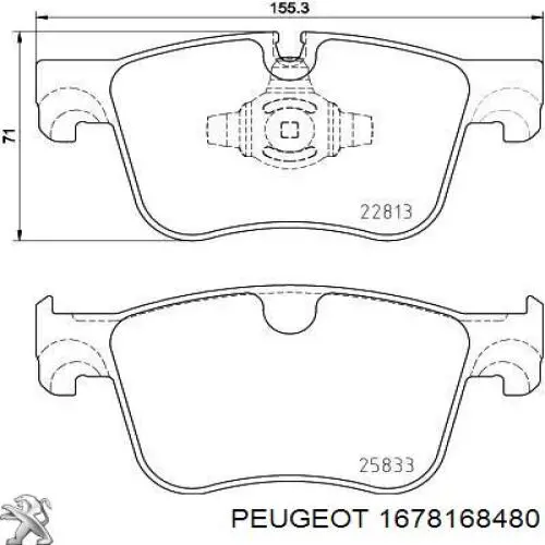 Klocki hamulcowe przednie tarczowe Peugeot/Citroen 1678168480 cena, od 39,85 USD