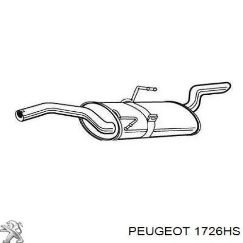 Do koszyka 1726HS Peugeot/Citroen Tłumik, tylna część