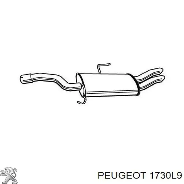 Do koszyka 1730L9 Peugeot/Citroen Tłumik, tylna część