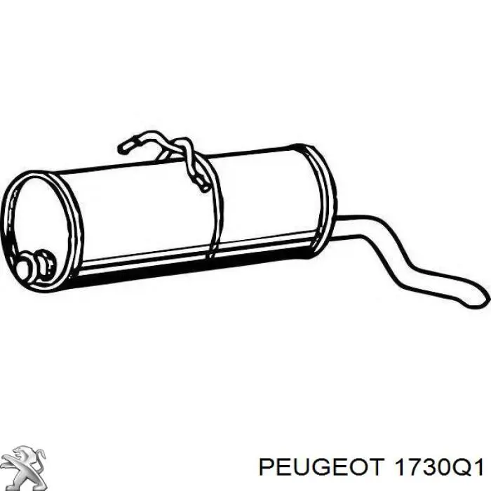 Do koszyka 1730Q1 Peugeot/Citroen Tłumik, tylna część