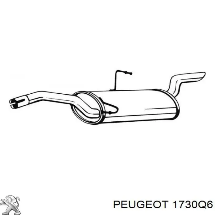 Do koszyka 1730Q6 Peugeot/Citroen Tłumik, tylna część