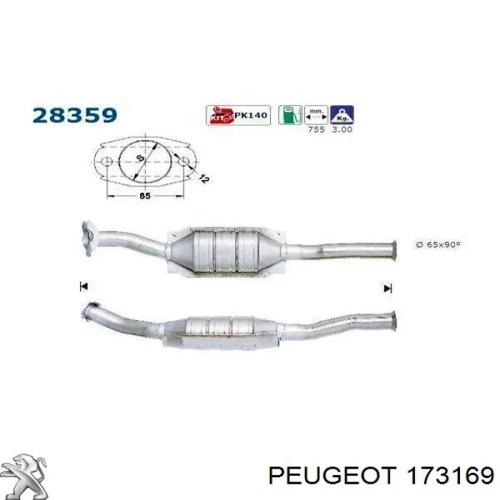 Konwerter-katalizator do Citroen Berlingo  MF