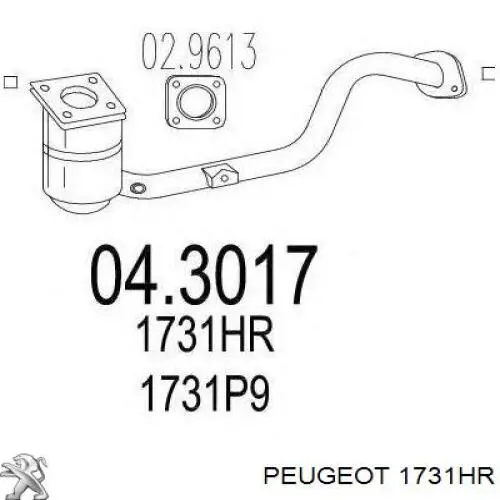 Konwerter-katalizator Peugeot/Citroen 1731HR cena, od 217,02 USD