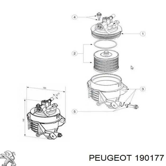 Obudowa filtra paliwa Peugeot/Citroen 190177 cena, od 70,08 USD