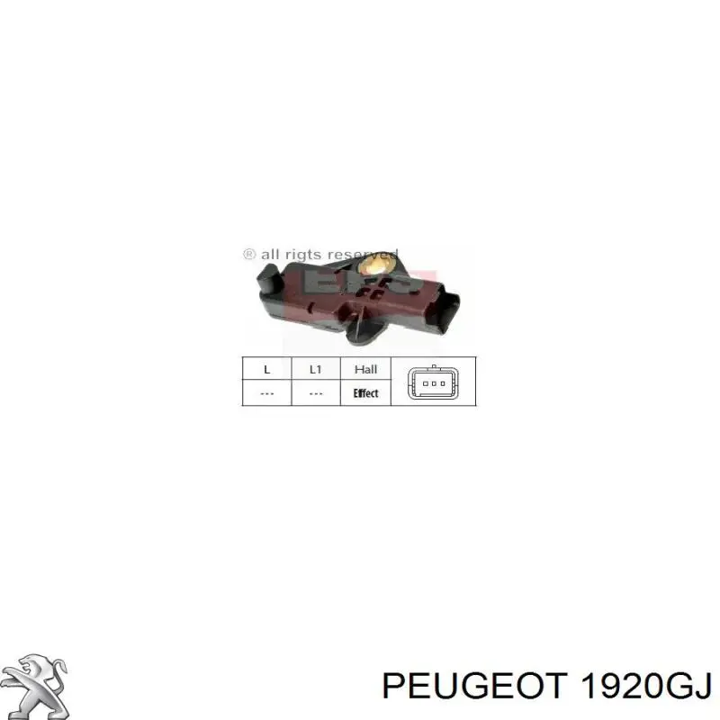 Czujnik położenia wału korbowego Peugeot/Citroen 1920GJ cena, od 23,58 USD