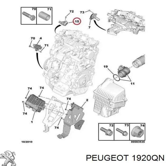 Do koszyka 1920QN Peugeot/Citroen Czujnik położenia wałka rozrządu