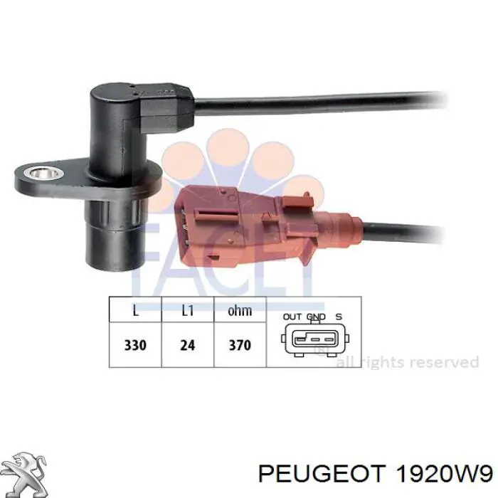 Czujnik położenia wału korbowego Peugeot/Citroen 1920W9 cena, od 18,62 USD
