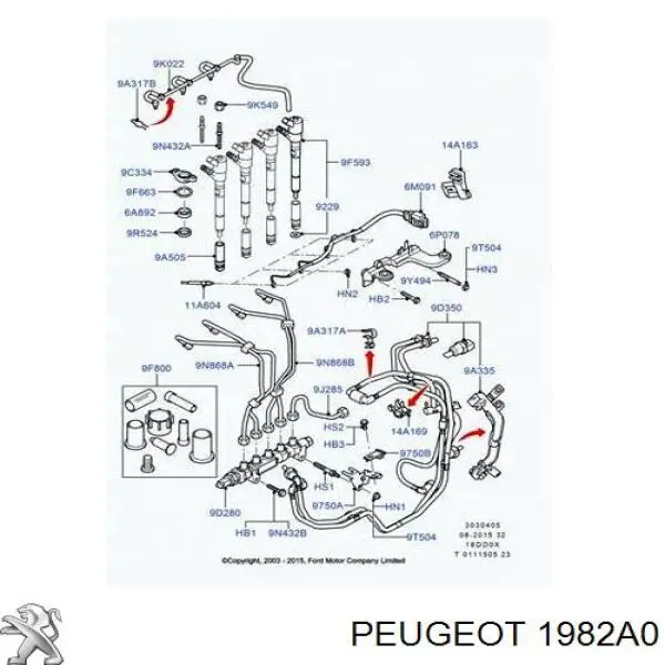 1982A0 Peugeot/Citroen Pierścień uszczelniający wtryskiwacza