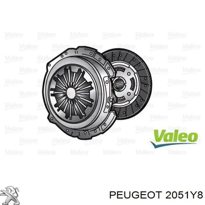 2051Y8 Peugeot/Citroen Zestaw sprzęgła (3 części)