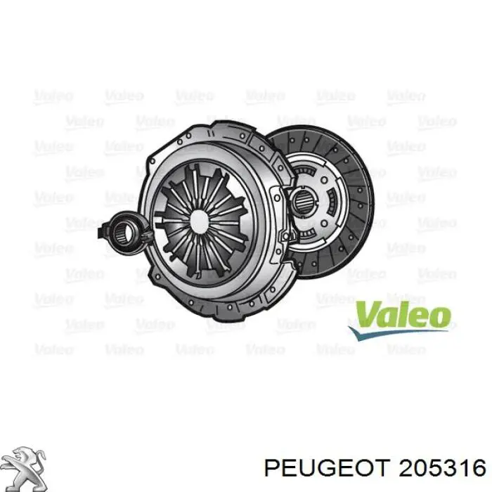 205316 Peugeot/Citroen Zestaw sprzęgła (3 części)