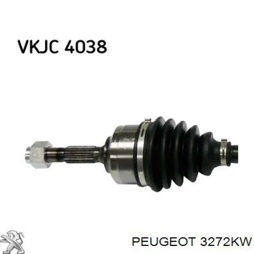 Półoś napędowa przednia lewa Peugeot/Citroen 3272KW cena, od 71,51 USD