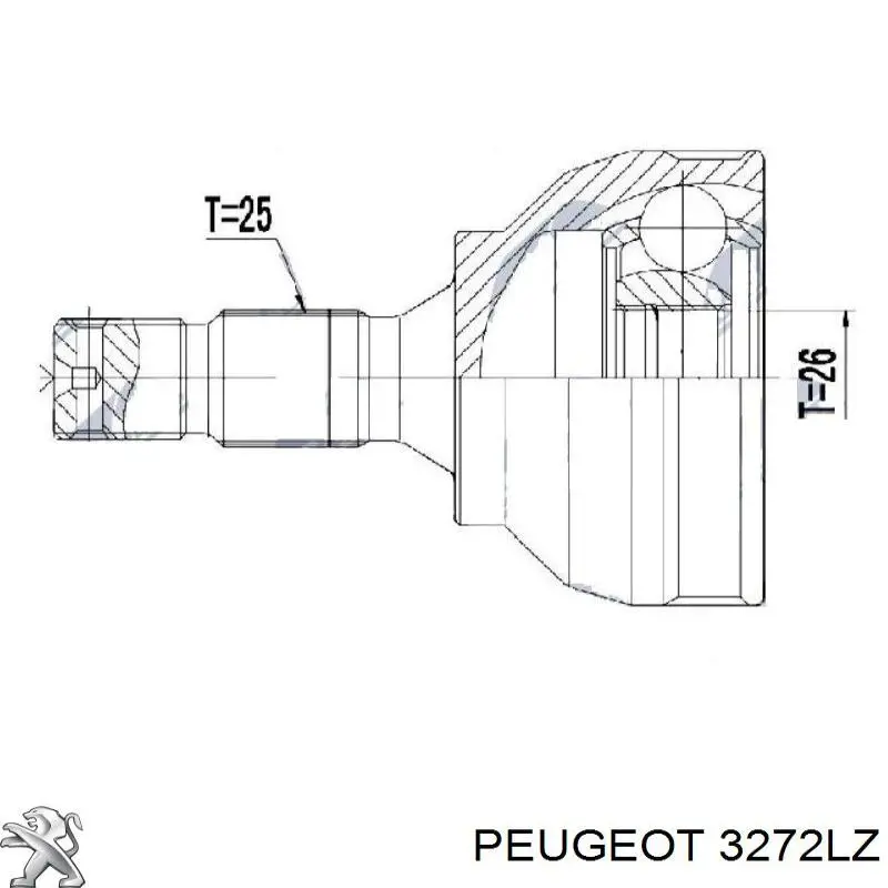 3272LZ Peugeot/Citroen Półoś napędowa przednia lewa