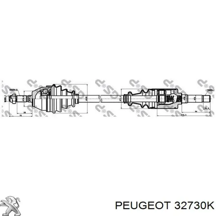 32730K Peugeot/Citroen półoś napędowa przednia prawa