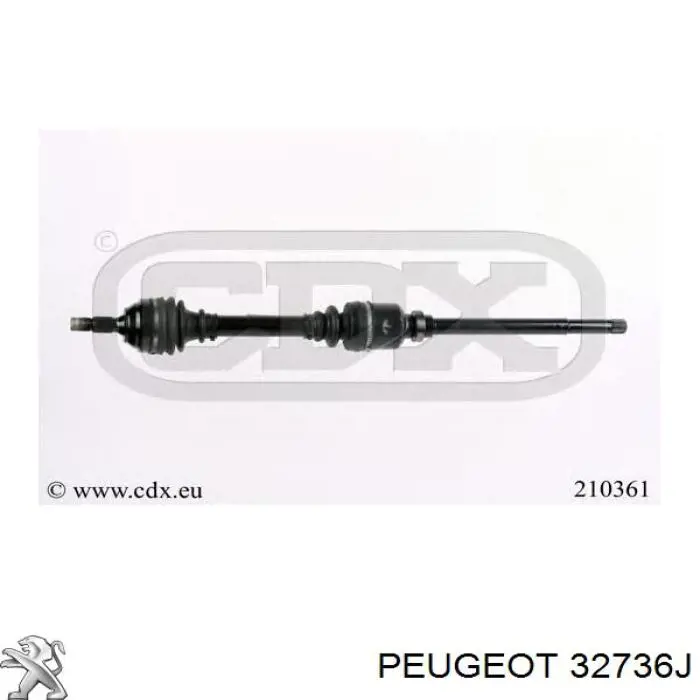 32736J Peugeot/Citroen Półoś napędowa przednia prawa