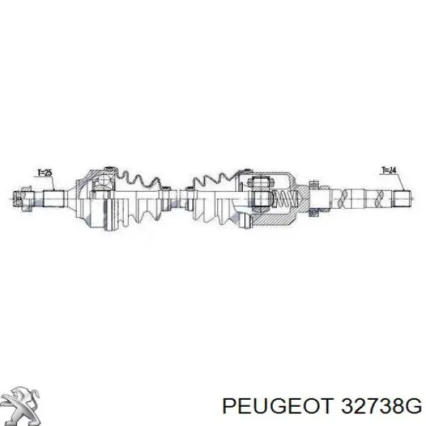 Półoś napędowa przednia prawa Citroen C5 (DC)