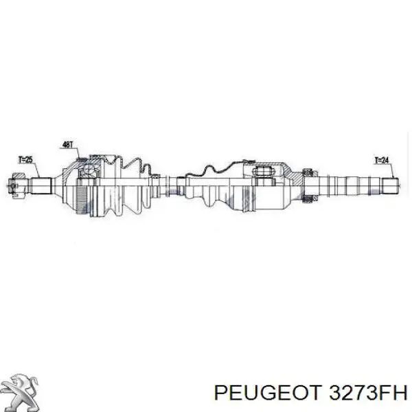 3273FH Peugeot/Citroen Półoś napędowa przednia prawa