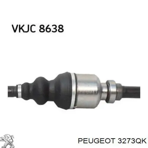 Półoś napędowa przednia prawa Peugeot/Citroen 3273QK cena, od 73,21 USD