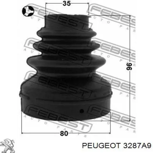 Do koszyka 3287A9 Peugeot/Citroen Osłona przegubu homokinetycznego półosi przedniej wewnętrzna