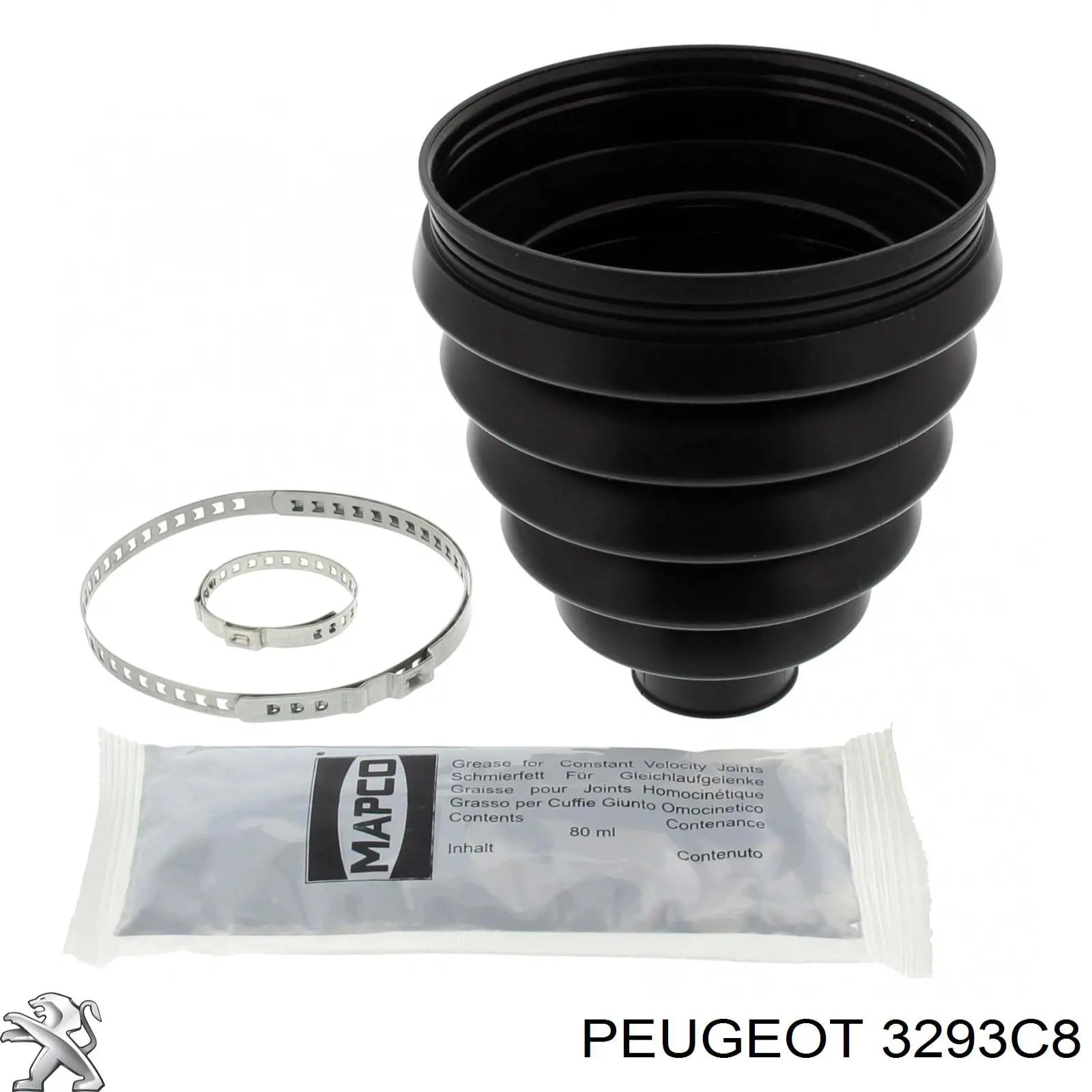 Do koszyka 3293C8 Peugeot/Citroen Osłona przegubu homokinetycznego półosi przedniej zewnętrzna