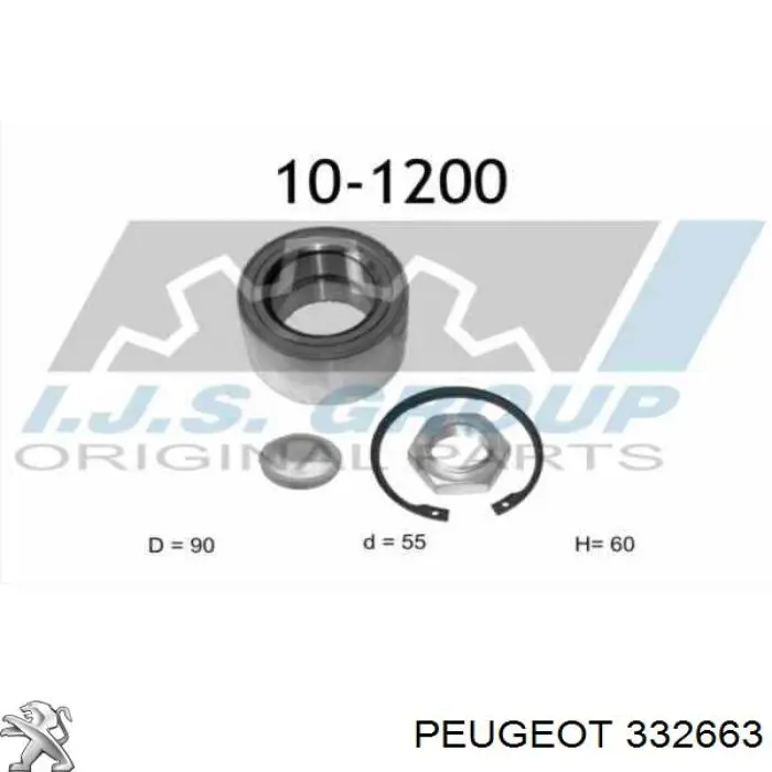 Łożysko piasty przedniej Peugeot/Citroen 332663 cena, od 36,12 USD